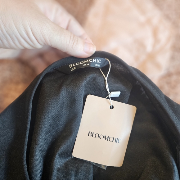 BloomChic Black Blouse with Gold Accents - Picture 4 of 4